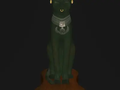Bastet statue of egyptian cat 3D model