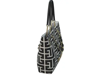 Balmain 1945 Soft Jacquard Tote Bag BW Fabric Low-poly 3D model