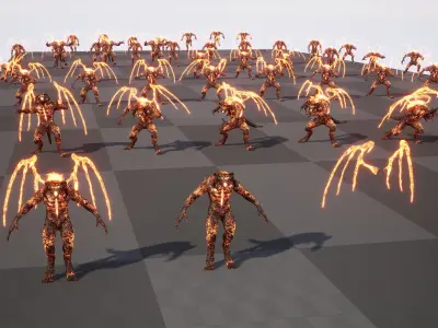 Hell demon destroyer low-poly game engine ready 3D model Low-poly 3D model