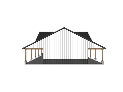 Barndominium House 079 -Archimple LLC Low-poly 3D model