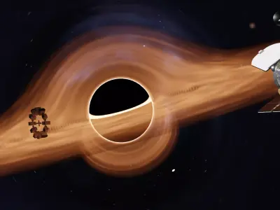 Black Hole Hubble Telescope Space Scene - Customizable Free 3D model