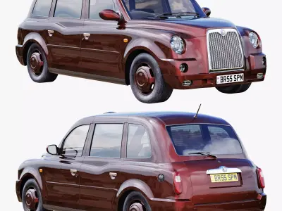 London taxi hackney carriage TX4 3D model