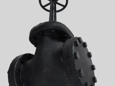 Big pipe check valve Low-poly 3D model