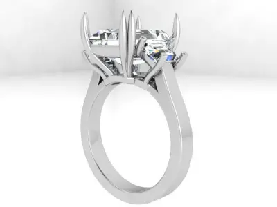 Emerald Diamond Ring 3729 3D print model