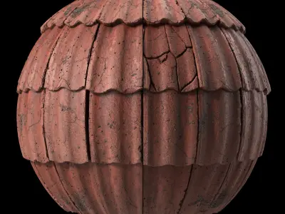 Roof Tile Materials 64- Concrete Roofing by Sbsar Seamless Pbr Texture