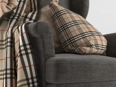 Armchair with Blanket 3D model
