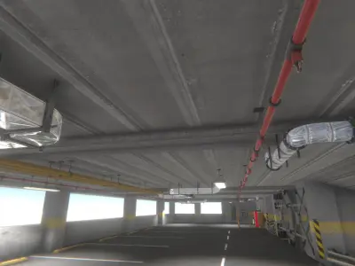 Parking Garage Low-poly 3D model