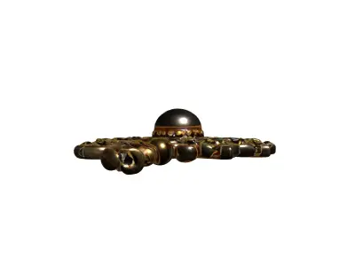 Vintage Ornate Pearl Brooch Jewelry Low-poly 3D model