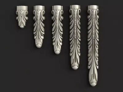 Carved decor vertical 3D model 3D model
