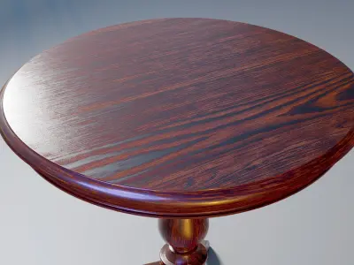 Table round wooden 3D model