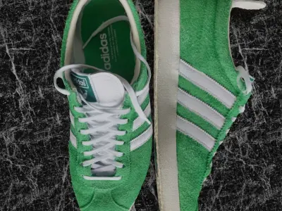 ADIDAS 3D SHOES - GAZELLE SERIES - SUEDE - GREEN Low-poly 3D model