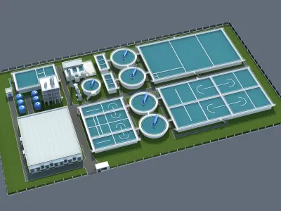 Water and Sewage Treatment Plants 3D model