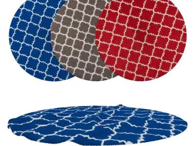 Round Rug Set 105 3D model