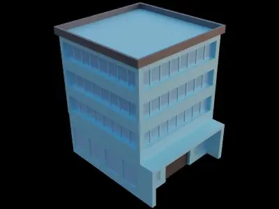 Low Poly Building 3D Model Free low-poly 3D model