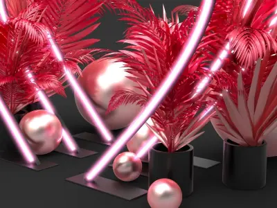 Neon Hearts - Photo Opportunity 3D model