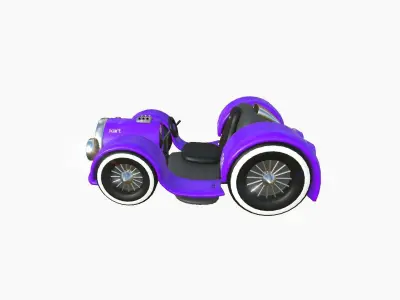 Cartoon Kart E07 Purple - Vehicle Racing Design Low-poly 3D model