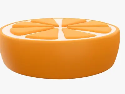 Orange slice stylized 3D model