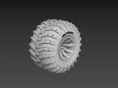 Rubber model tractor tire 3D model