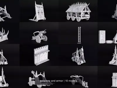 weapons and armor 3D Model Collection