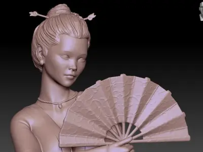 geisha japanese 3D print model