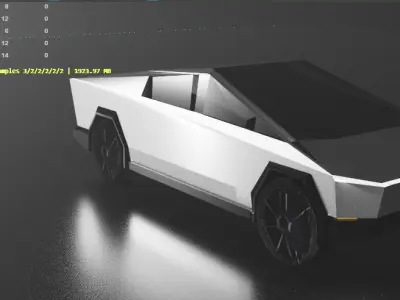 Low poly TESLA cybertruck  Low-poly 3D model