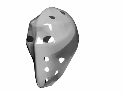 Low-poly metalic hockey goalie mask Low-poly 3D model