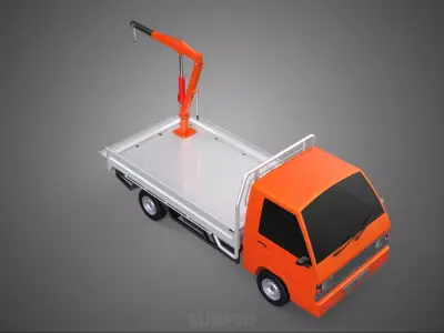 SHIPMENT FOLDABLE HYDRAULIC LIFT JIB CRANE DROPSIDE PICKUP TRUCK 3D model