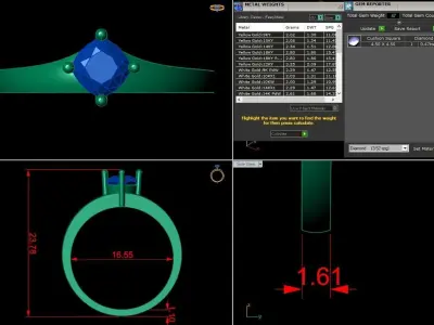 Jewelry diamond ring 3D print model