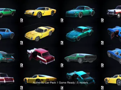  Authentic Car Pack 1 Game Ready