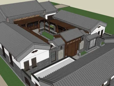 Chinese traditional courtyard  3D model