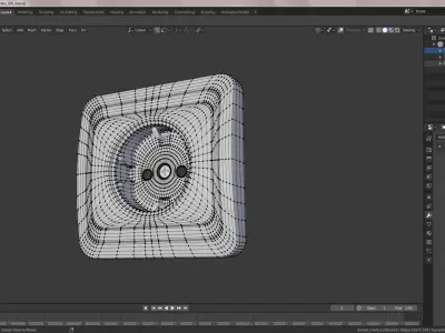 Electric power plug Socket 220V for smooth subdivision 3D model
