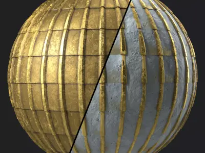 Roof Tile Materials 94- Metal Roofing By Sbsar Seamless Pbr 4k Texture