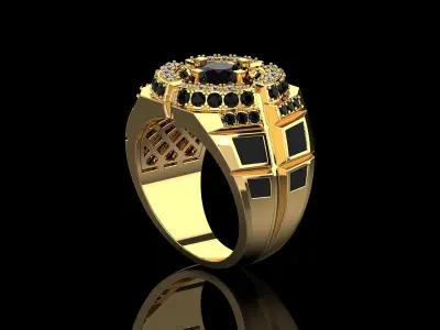 Men Diamonds Luxury Ring N212 3D print model