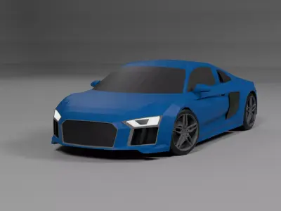 Audi R8 lowpoly 3D car model Low-poly 3D model