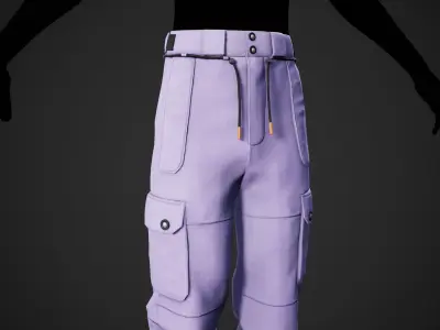 Light Violet Snowboard Pants Style 2 Low-poly 3D model