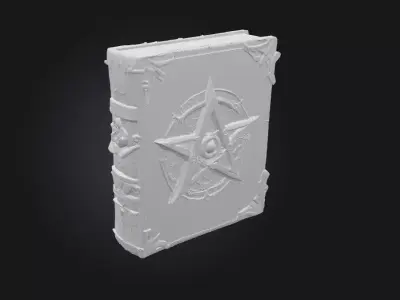 Grimoire Magic book 3D model Bundle of 4 Low-poly 3D model