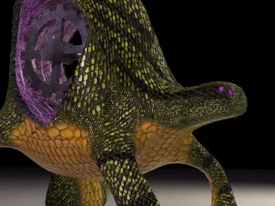 Mechanics-heart creature Hodun Low-poly 3D model