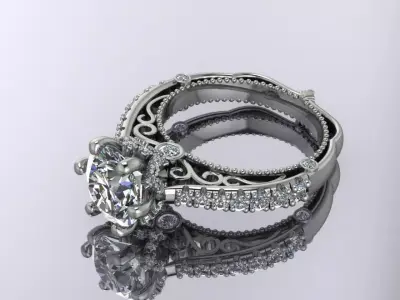 Veragio Elegant Ring Jewelry Gold 3D print model