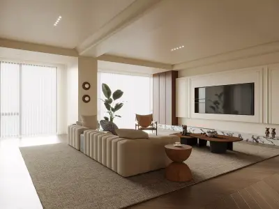 Modern living room 3D model  3D model