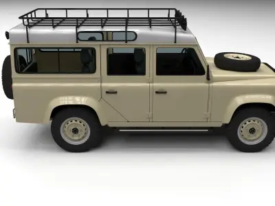 Land Rover Defender 110 Station Wagon w interior 3D model