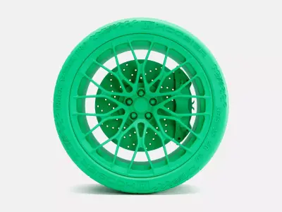 20x12 PUR RS25 Wheel Hoosier Track Attack Pro Tire 3D print model