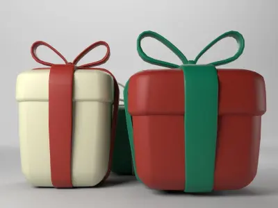 Low poly - Cute Gift Box Low-poly 3D model