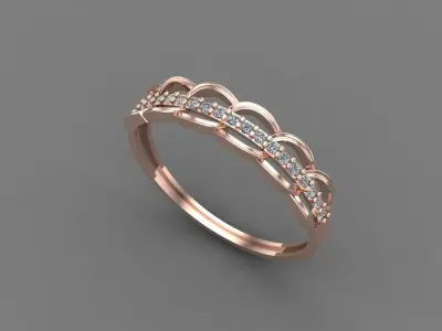 Women Ring Diamond Stone STL 3DM Lightweight Printable 3D print model get