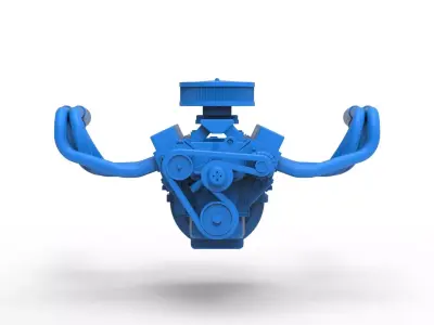 Engine of New Zealand Vintage Stock car Scale 1 to 25 3D print model