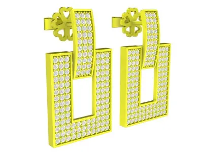 7059 luxury korean diamond women earrings 3D print model