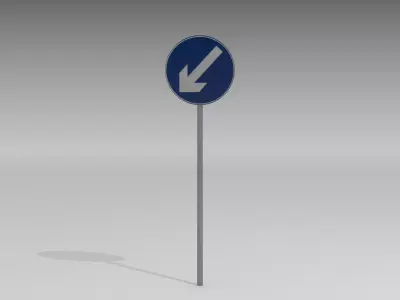 Keep left sign 3D model