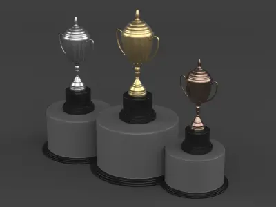 Trophy Cups 3D model 17