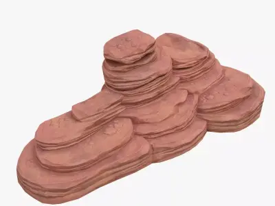 Cartoon cliff orange 3D model