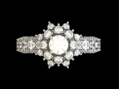 Women diamond ring  Style Luxury Diamond R03 3D print model