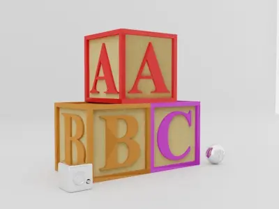 Kids Letter Blocks - ABC Letters 3D model
